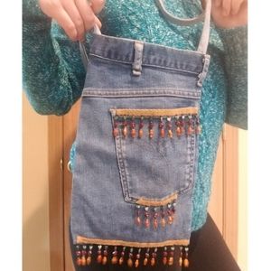 Unique Denim Off the Shoulder Bag